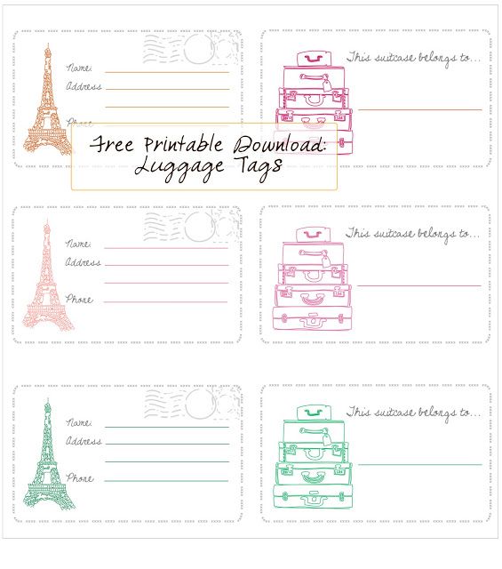 printable luggage tags template