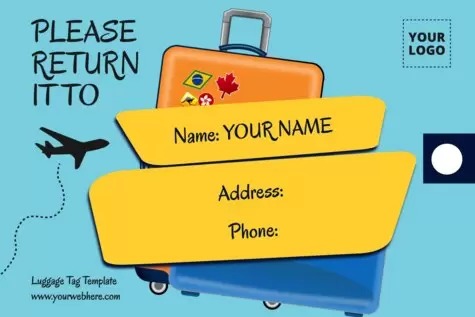 Free Editable Luggage Tag Templates