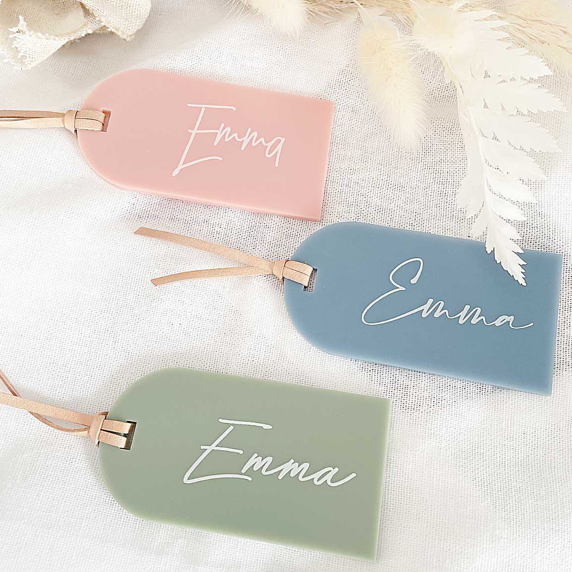 2 x Cartoon Wave Luggage Tags Cute Blue Sublimation Print Travel Suitcase  Luggage Identifiers for Women Men Kids Honeymoon Wedding Gift
