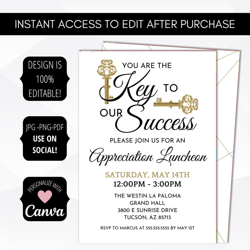 Elegant Appreciation Luncheon Invitation - Simple Desert Designs