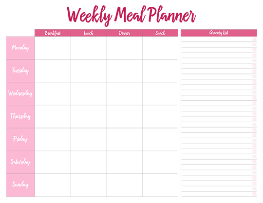 Printable Weekly Meal Planners - FREE | Live Craft Eat