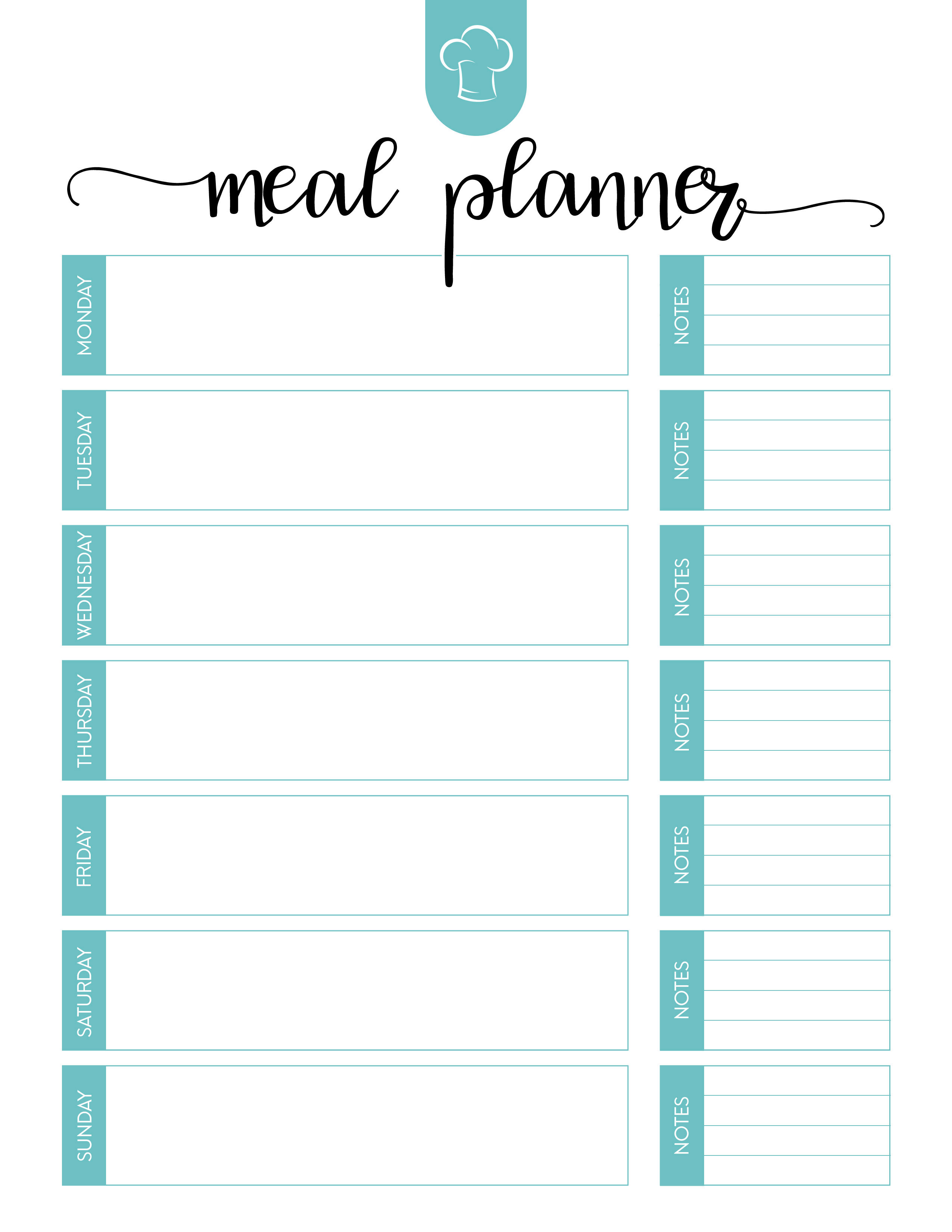Free Printable Meal Planner Set - The Cottage Market
