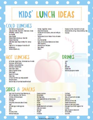 Kids Lunch Ideas (+ FREE Printable for the Fridge!)
