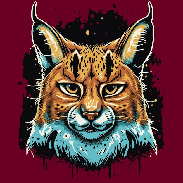 Premium Vector | Cute colorful lynx portrait Graffiti style ...