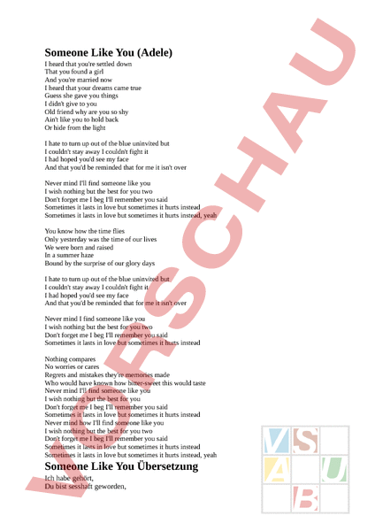 printable lyrics adele someone like you
