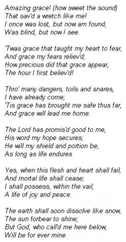 printable lyrics amazing grace