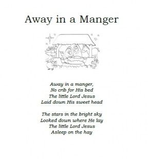 printable lyrics away in a manger