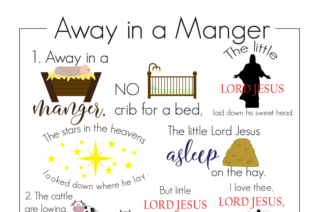 printable lyrics away in a manger