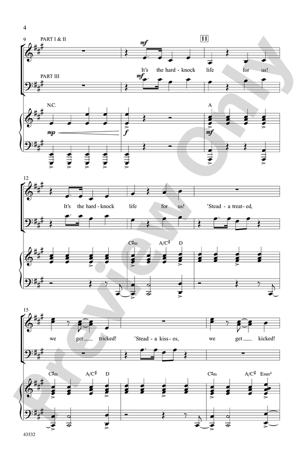 printable lyrics for it a hard knock life