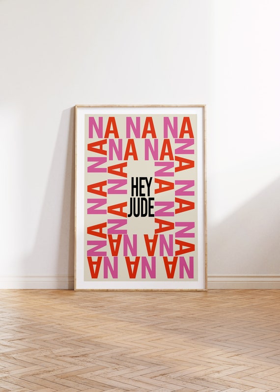Hey Jude Die Beatles Songtext Druck A1 A2 A3 A4 A5 Ungerahmt Indie ...
