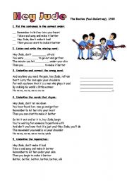 printable lyrics hey jude