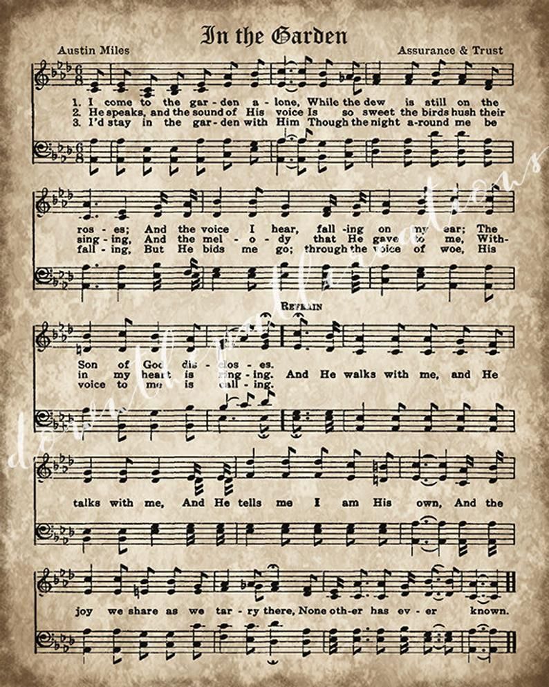 printable lyrics in the garden