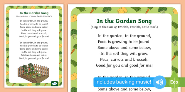printable lyrics in the garden