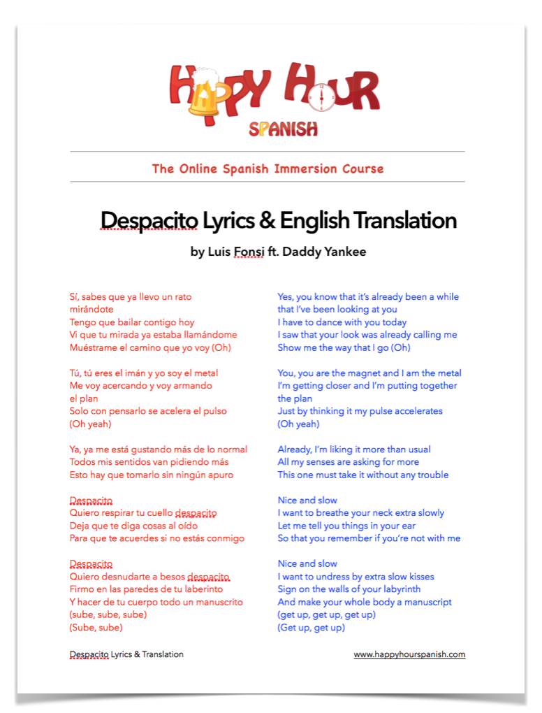 printable lyrics of despacito