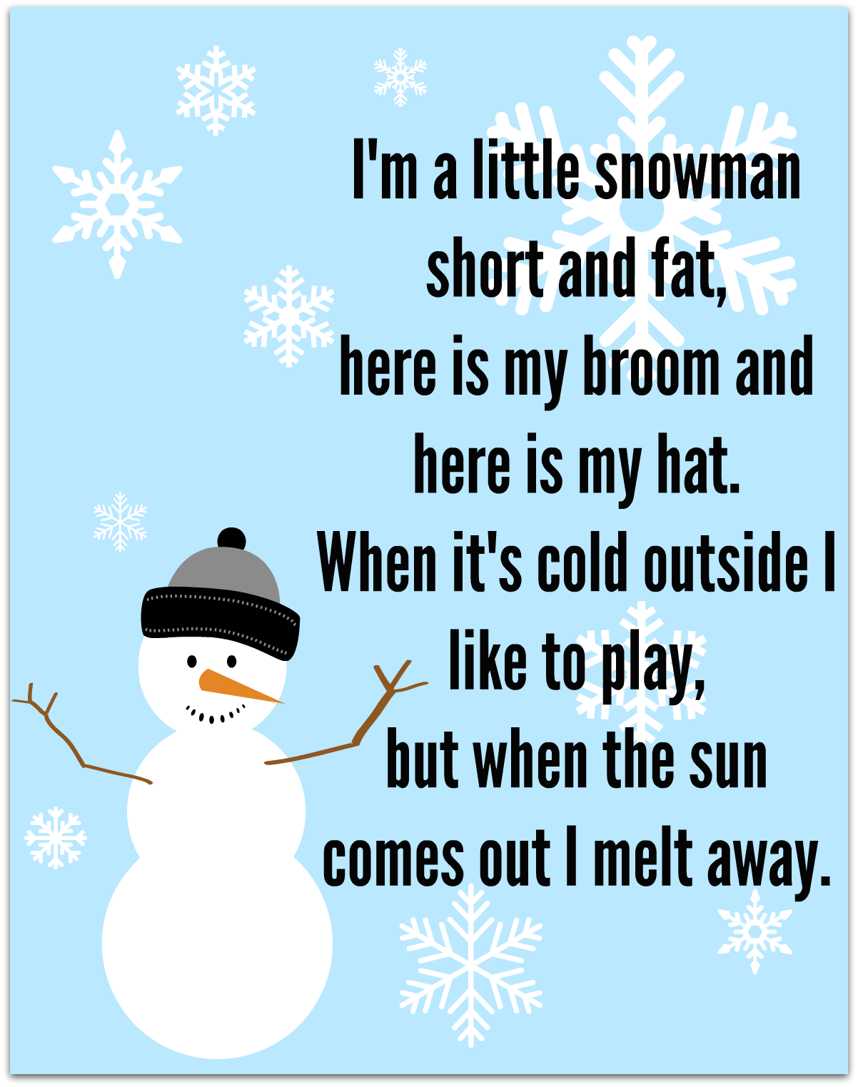 printable lyrics of frosty the snowman