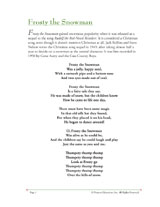 printable lyrics of frosty the snowman