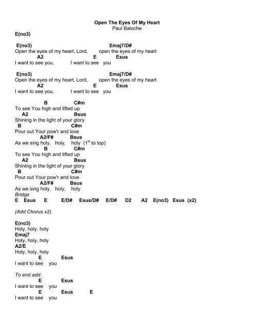 printable lyrics open the eyes of my heart