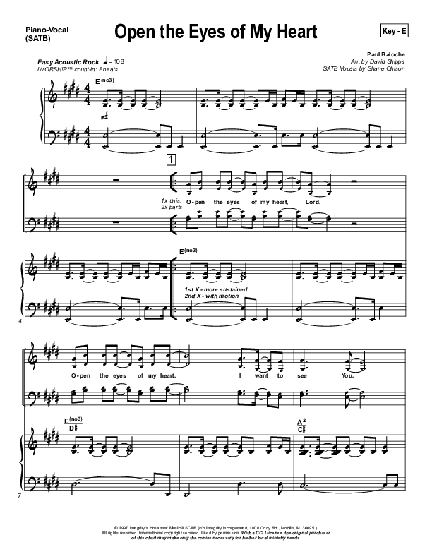 printable lyrics open the eyes of my heart