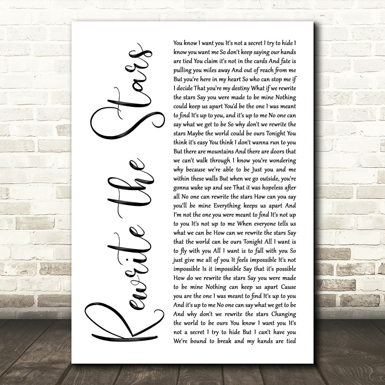 printable lyrics rewrite the stars