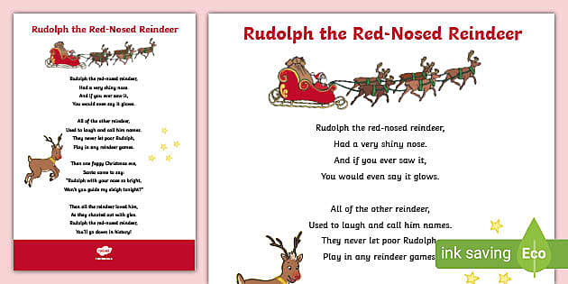 printable lyrics rudolph the red nosed reindeer