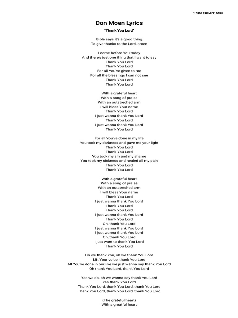 printable lyrics thank you for the music