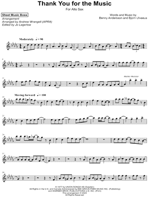 printable lyrics thank you for the music