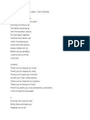 printable lyrics thank you for the music
