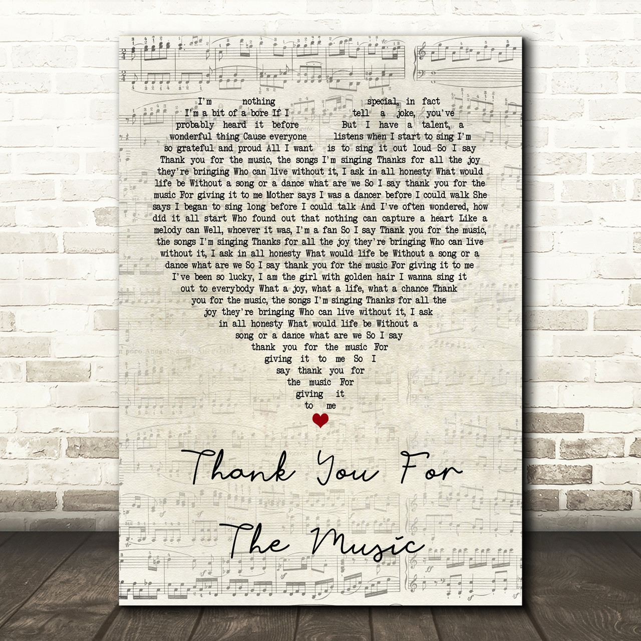 printable lyrics thank you for the music