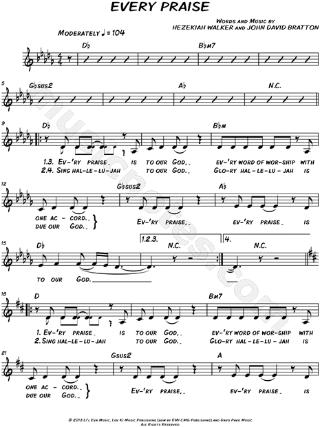 printable lyrics to every praise