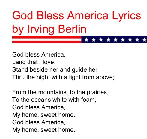 printable lyrics to god bless the usa