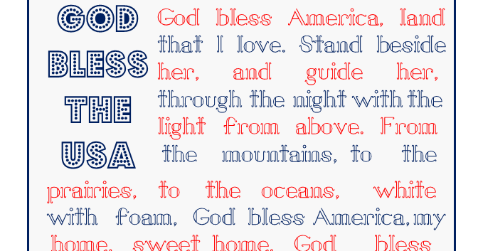 printable lyrics to god bless the usa