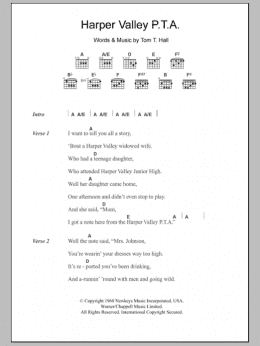 printable lyrics to harper valley pta