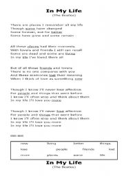 printable lyrics to in my life by the beatles