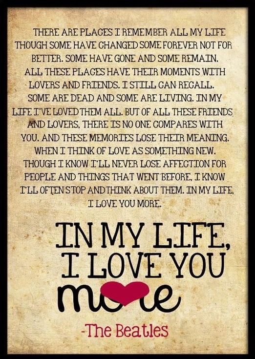 printable lyrics to in my life by the beatles