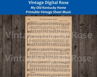 printable lyrics to my old kentucky home