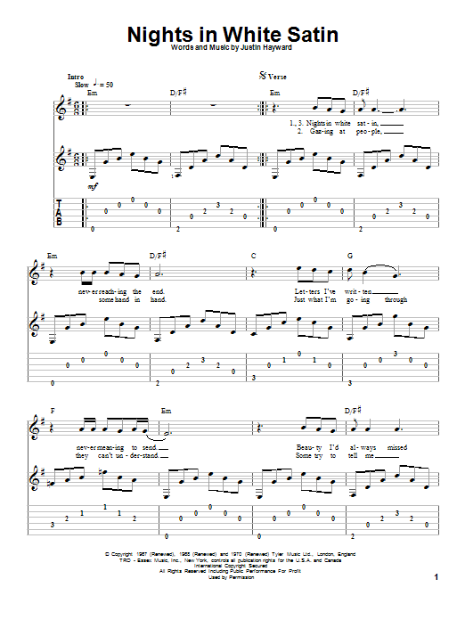 printable lyrics to nights in white satin