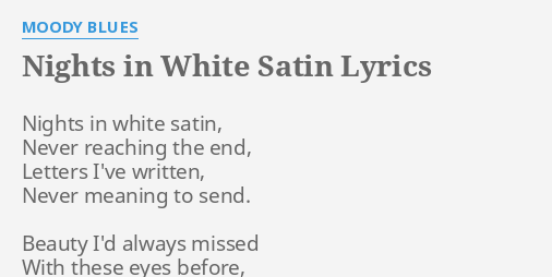 printable lyrics to nights in white satin