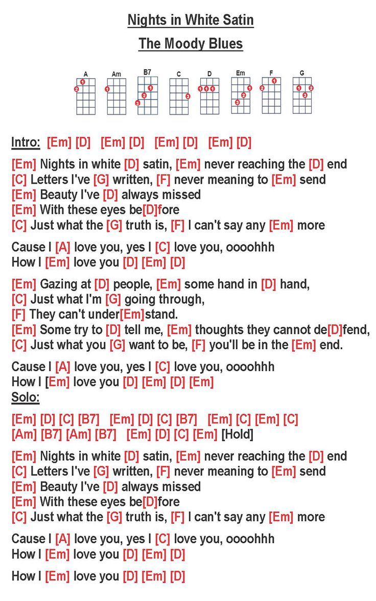 printable lyrics to nights in white satin