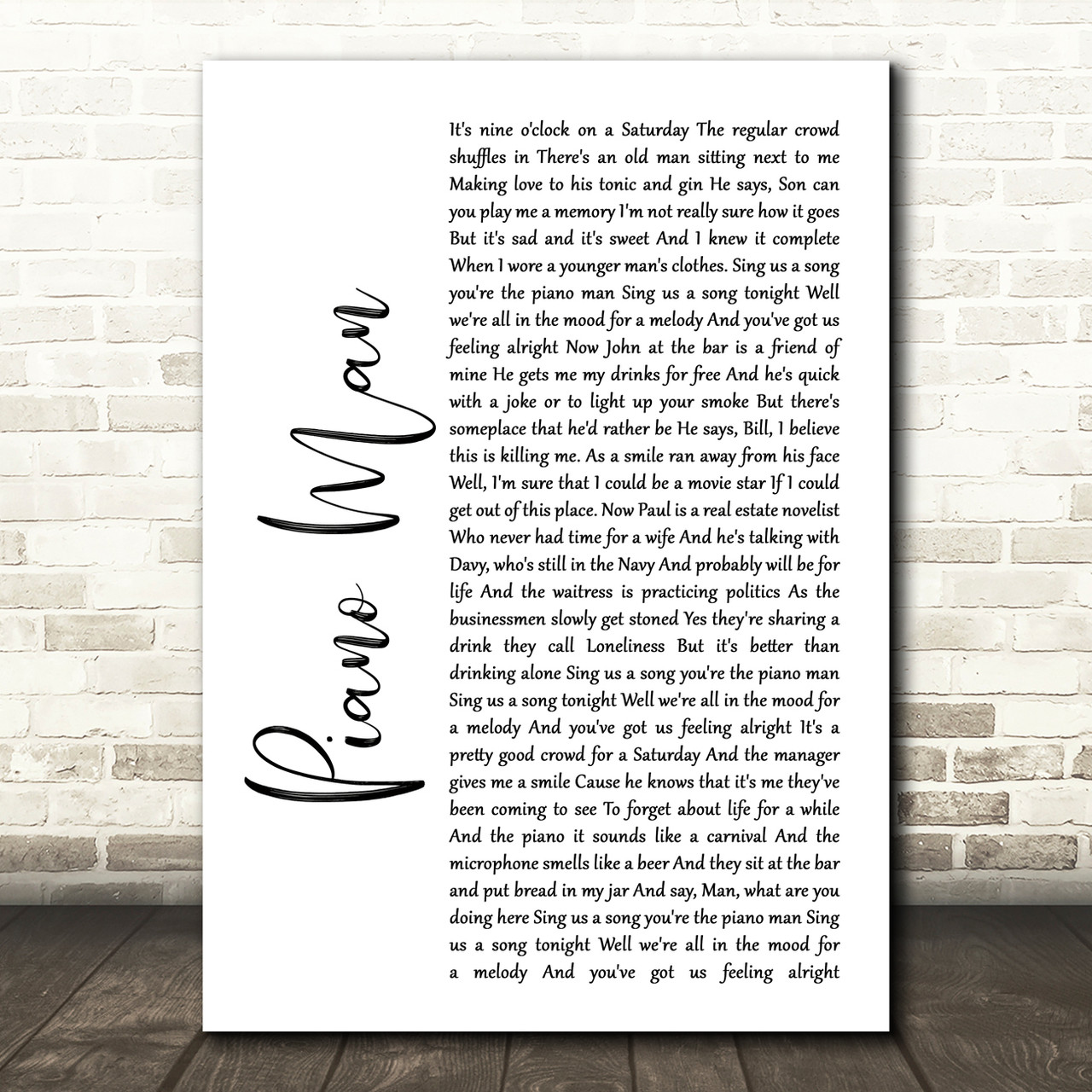 printable lyrics to piano man