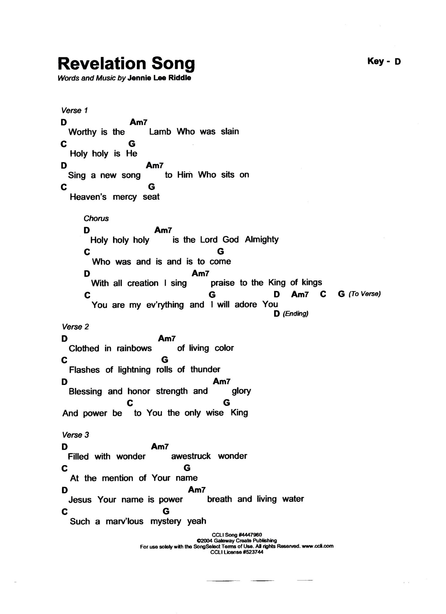 printable lyrics to revelation song