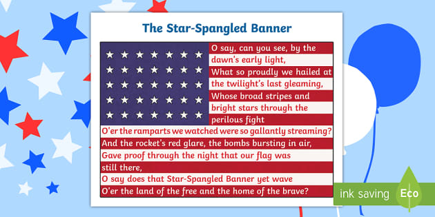 American National Anthem Lyrics Star Spangled Banner