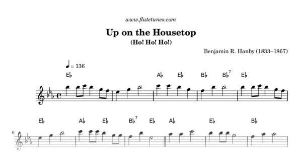 printable lyrics up on the housetop