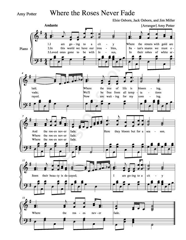 printable lyrics where the roses never fade
