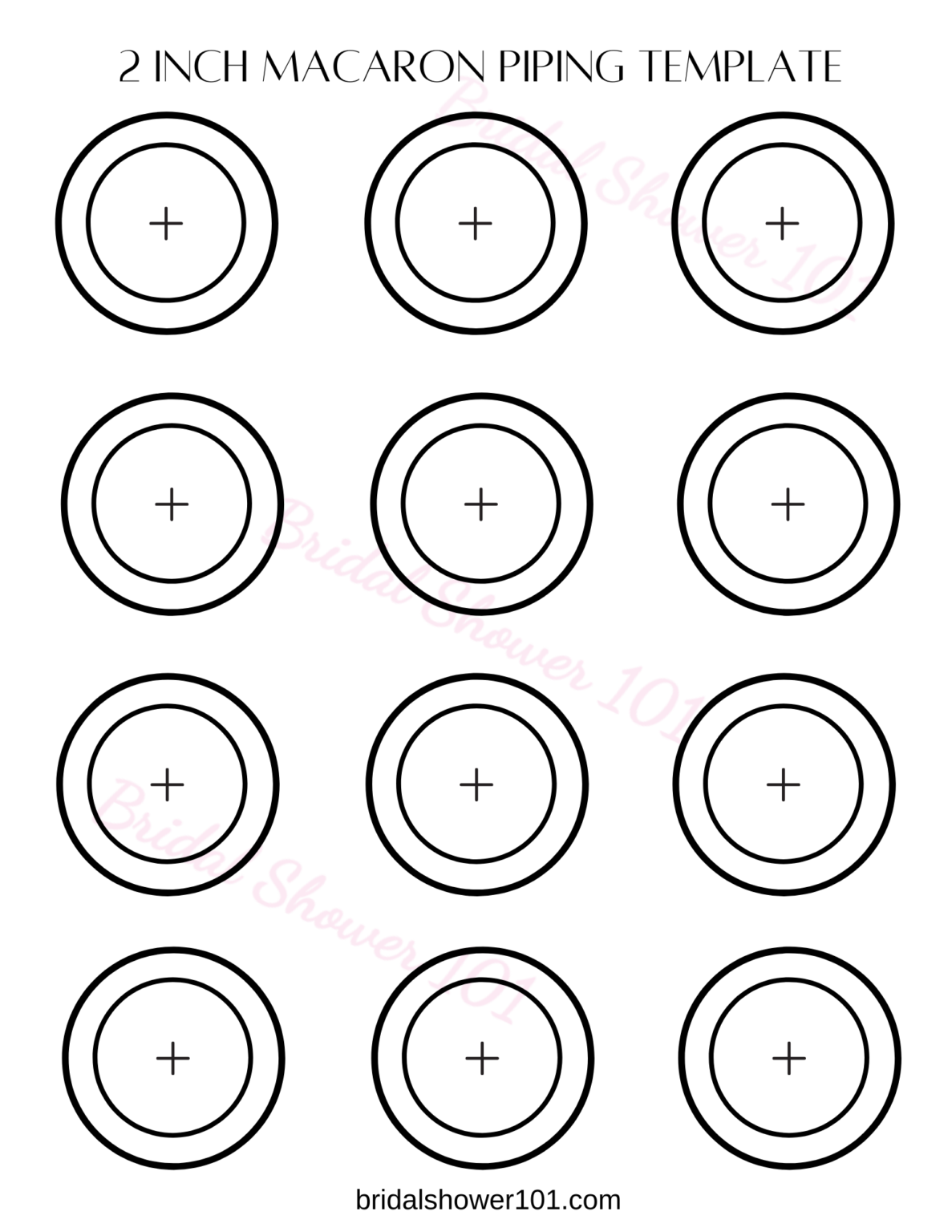 Free Printable Macaron Template And Piping Outline (PDF) | Bridal ...