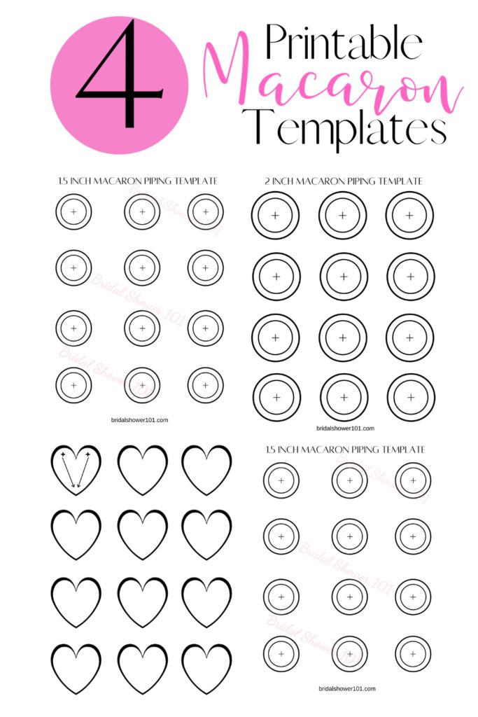 Free Printable Macaron Template And Piping Outline (PDF) | Bridal ...