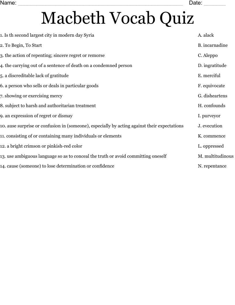 printable macbeth quiz questions and answers