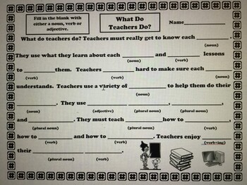 printable mad libs about teachers