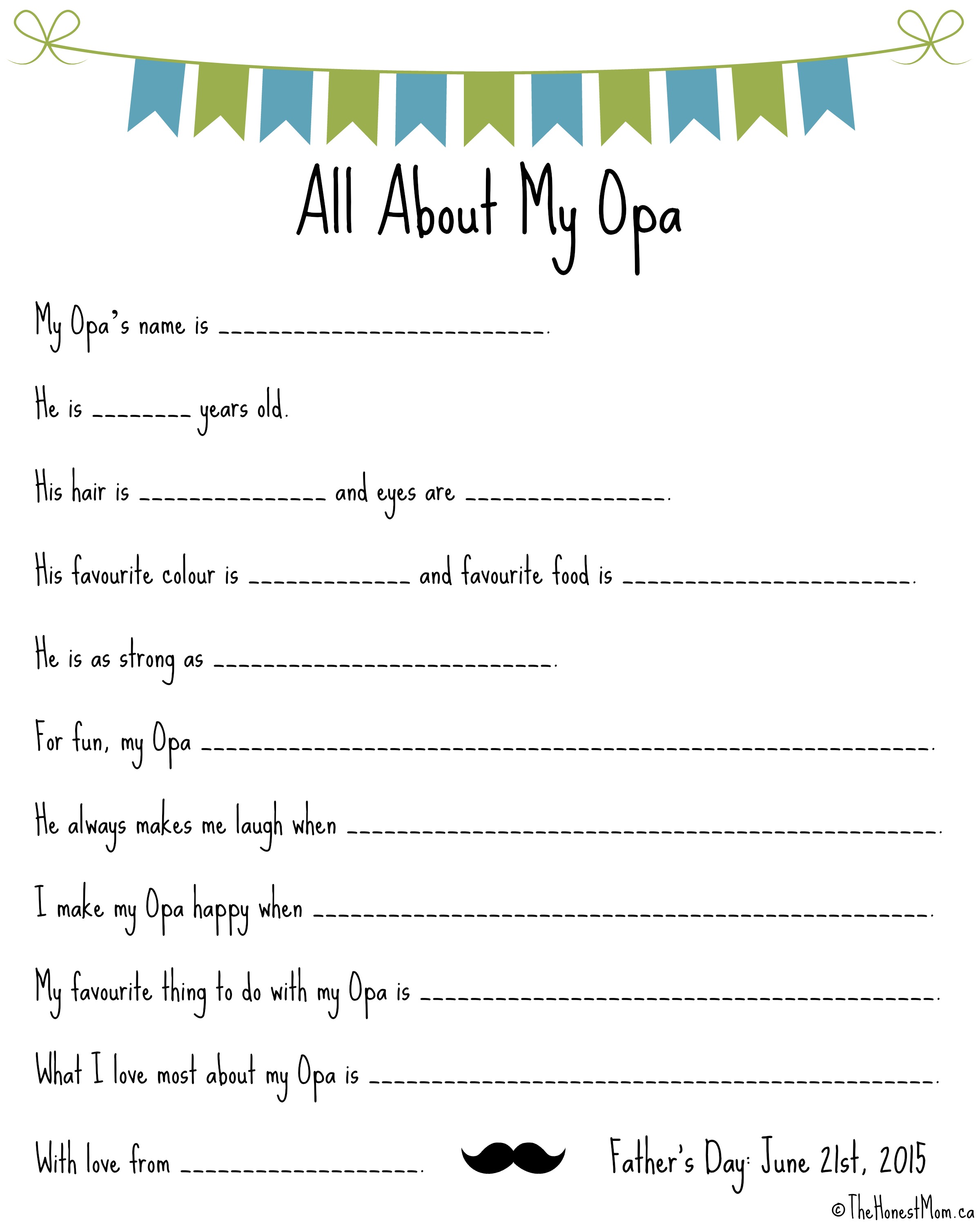 Fathers Day Mad Libs - Free Printables | The Honest Mom