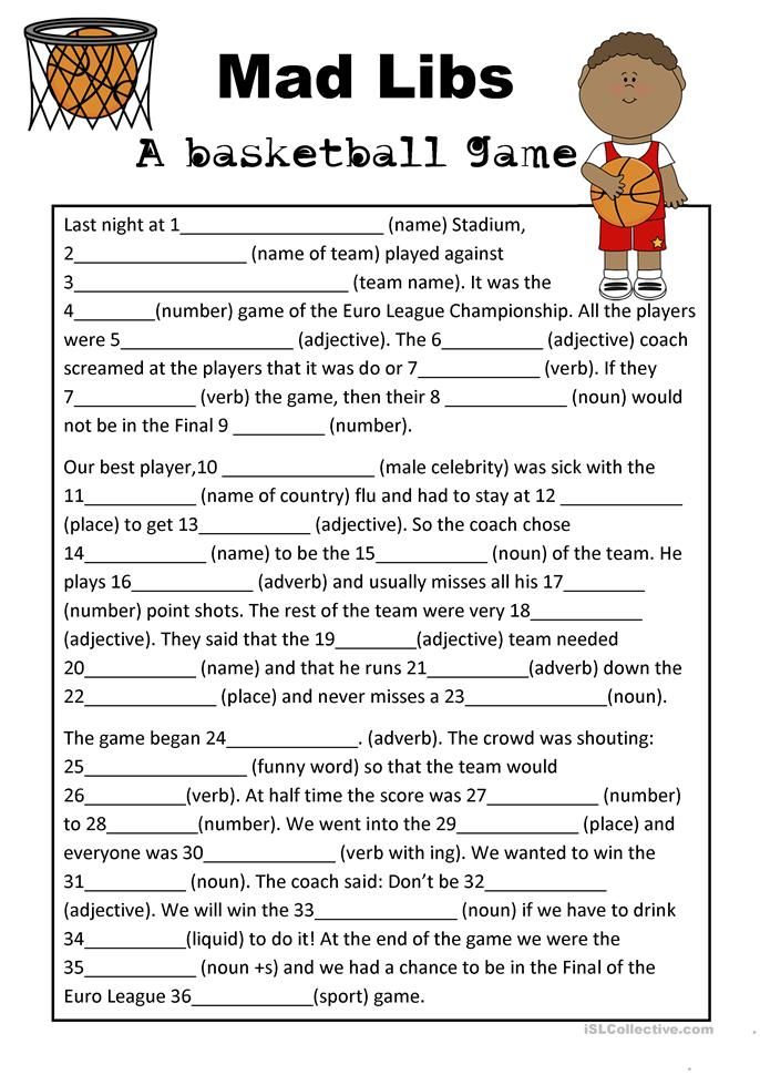 printable mad libs for esl students