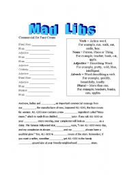 printable mad libs for esl students